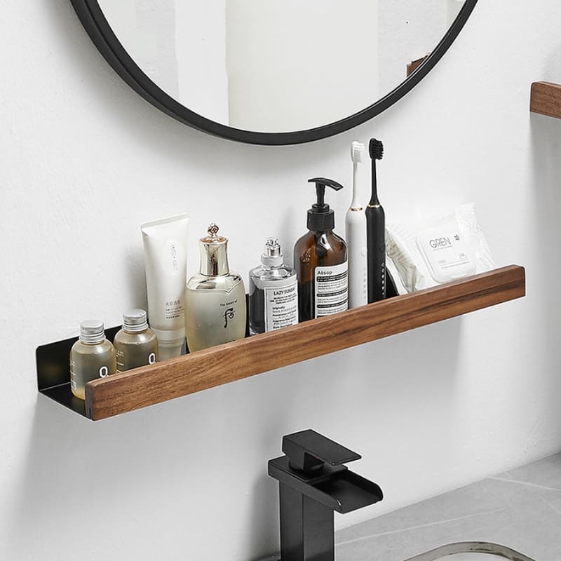 Conjunto Porta Toalha em Madeira e Alumínio Resistente