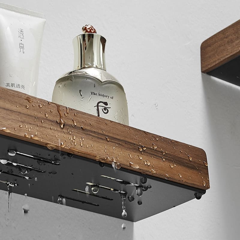 Conjunto Porta Toalha em Madeira e Alumínio Resistente