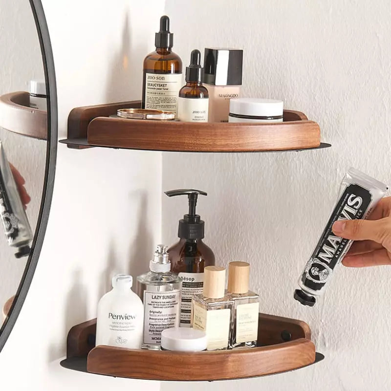 Conjunto Porta Toalha em Madeira e Alumínio Resistente