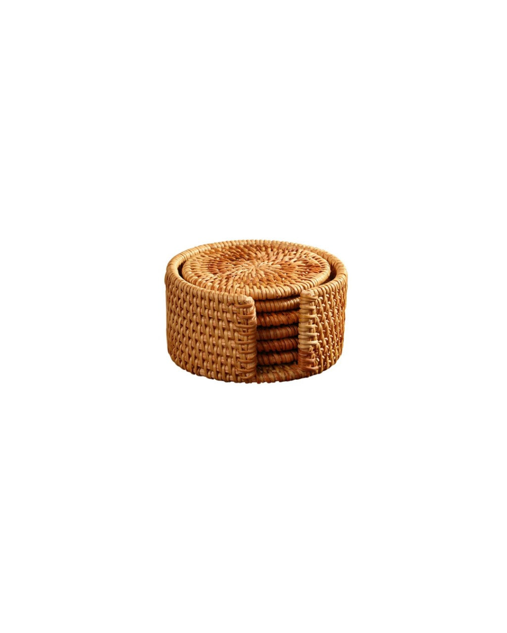 Conjunto de Descansos de Copo em Rattan Natural Artesanal