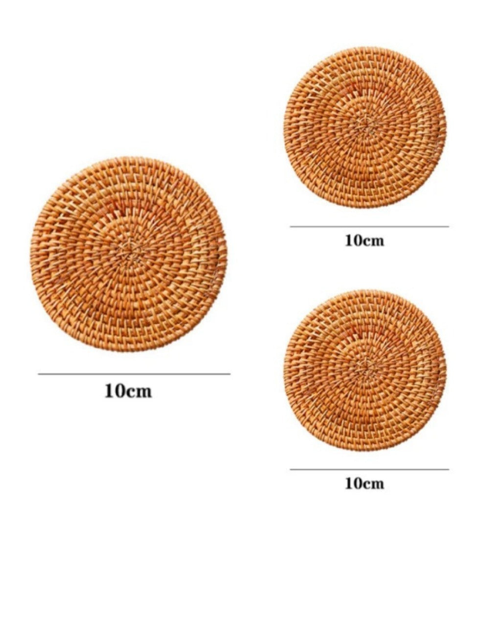 Conjunto de Descansos de Copo em Rattan Natural Artesanal