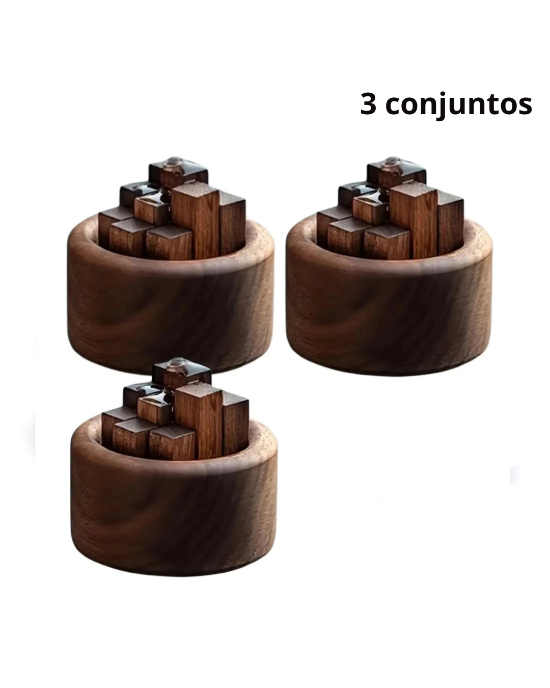 Conjunto de Difusores de Óleo em Madeira Noz Artesanais