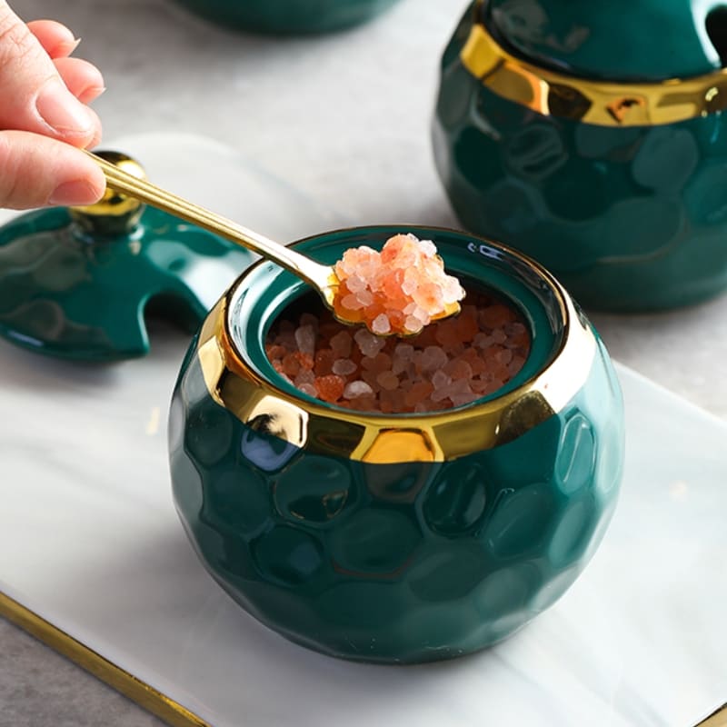 Conjunto de Potes de Cerâmica Kit Açucareiro e Saleiro