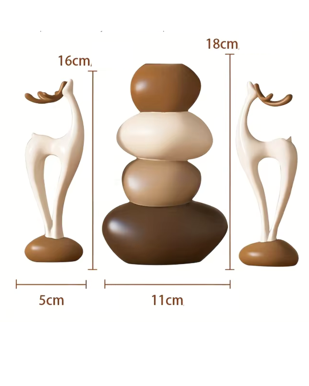 Vasos Empilhados De Cerâmica Com Pedras Decorativas