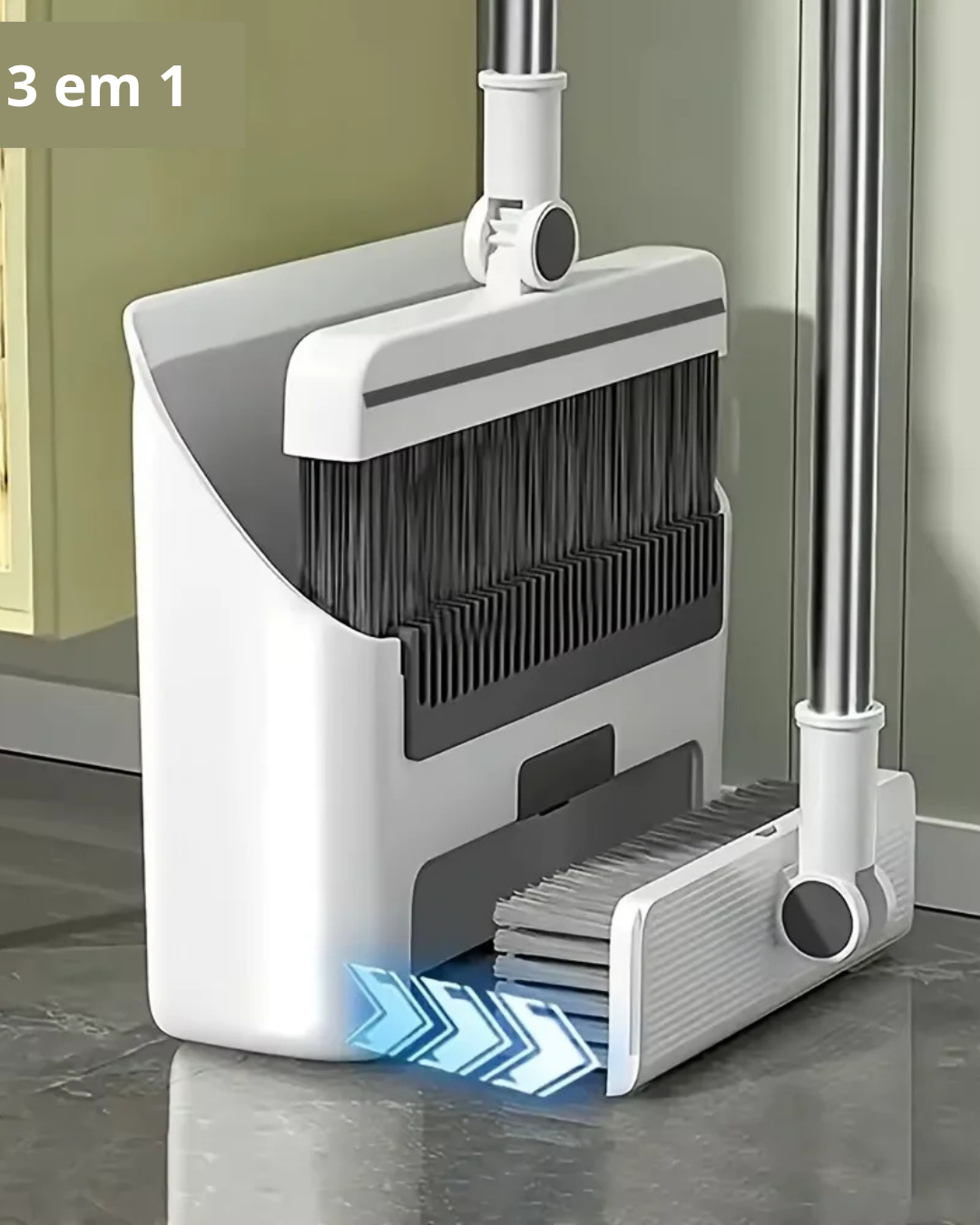 Conjunto Vassoura e Pá de Lixo 3 em 1