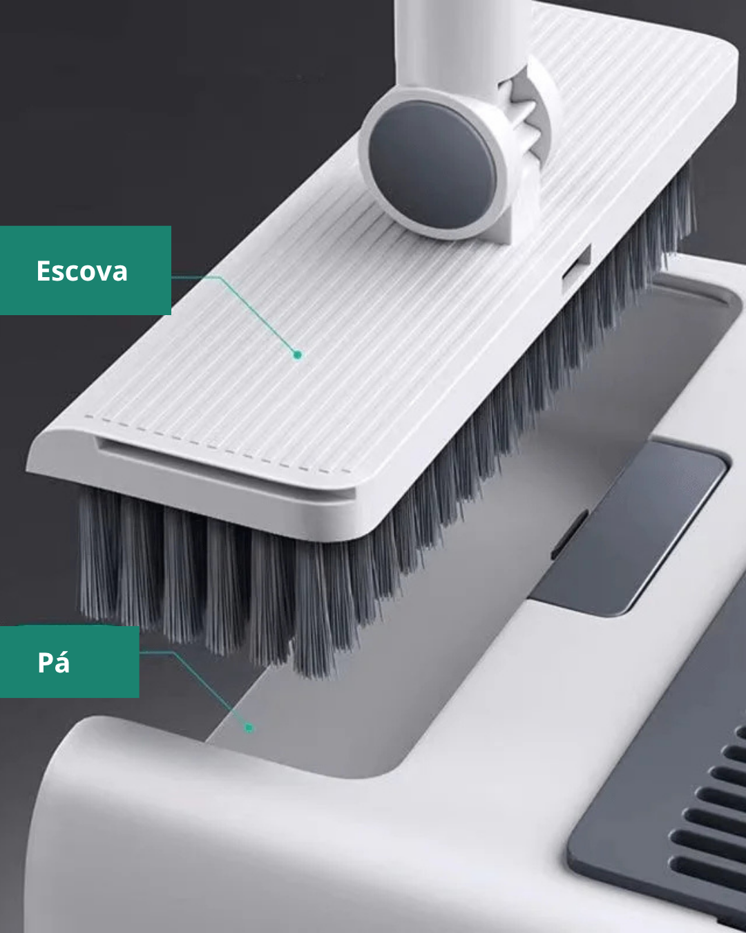 Conjunto Vassoura e Pá de Lixo 3 em 1