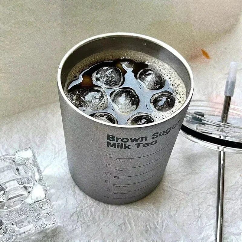 Copo Térmico de Aço Inox Portátil com Tampa Hermética