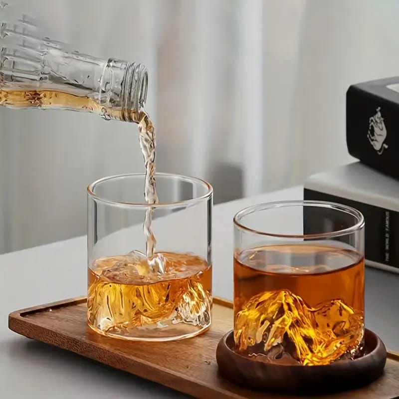 Copo de Whisky em Cristal com Fundo Iceberg para Coquetéis
