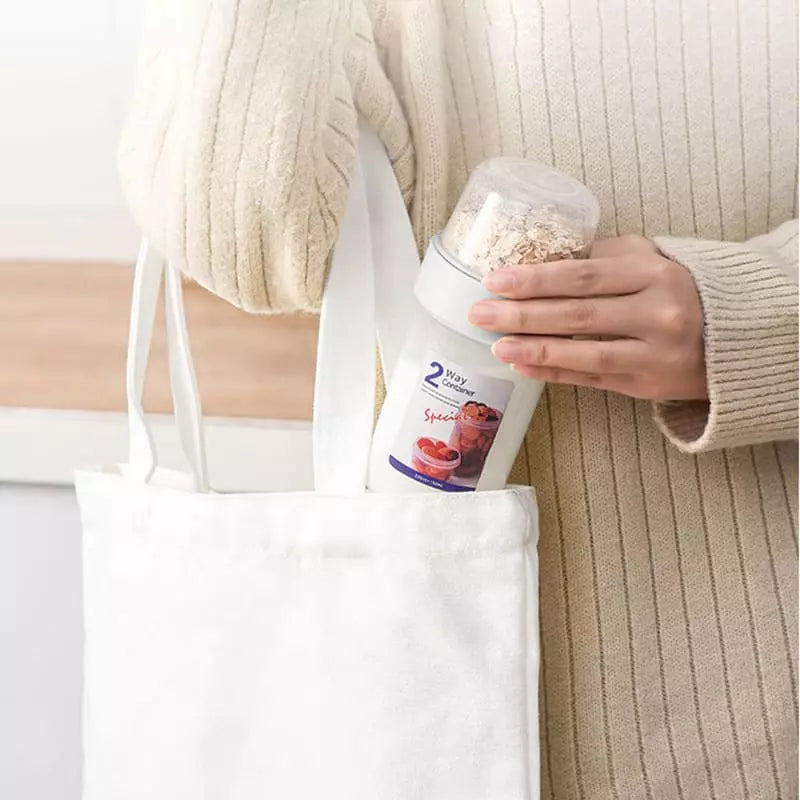 Copo para Cereais Salada e Frutas Portátil com Divisórias