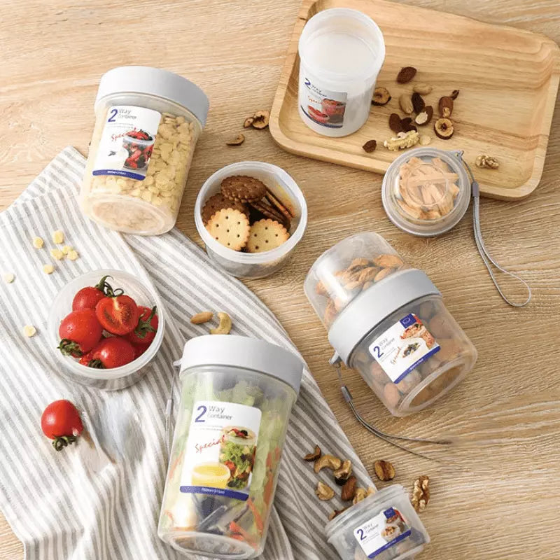 Copo para Cereais Salada e Frutas Portátil com Divisórias