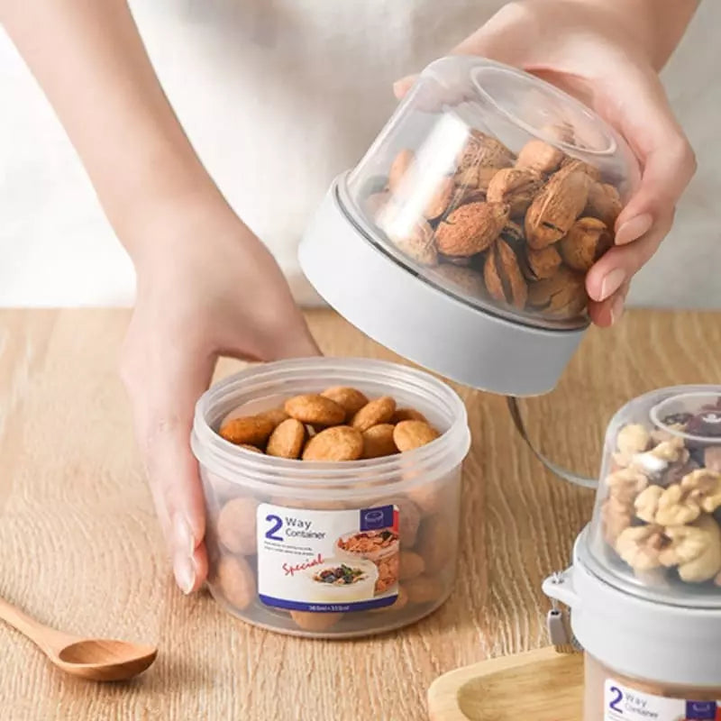 Copo para Cereais Salada e Frutas Portátil com Divisórias