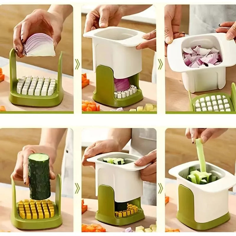 Cortador de Alimentos em Cubos Compacto e Fácil de Limpar