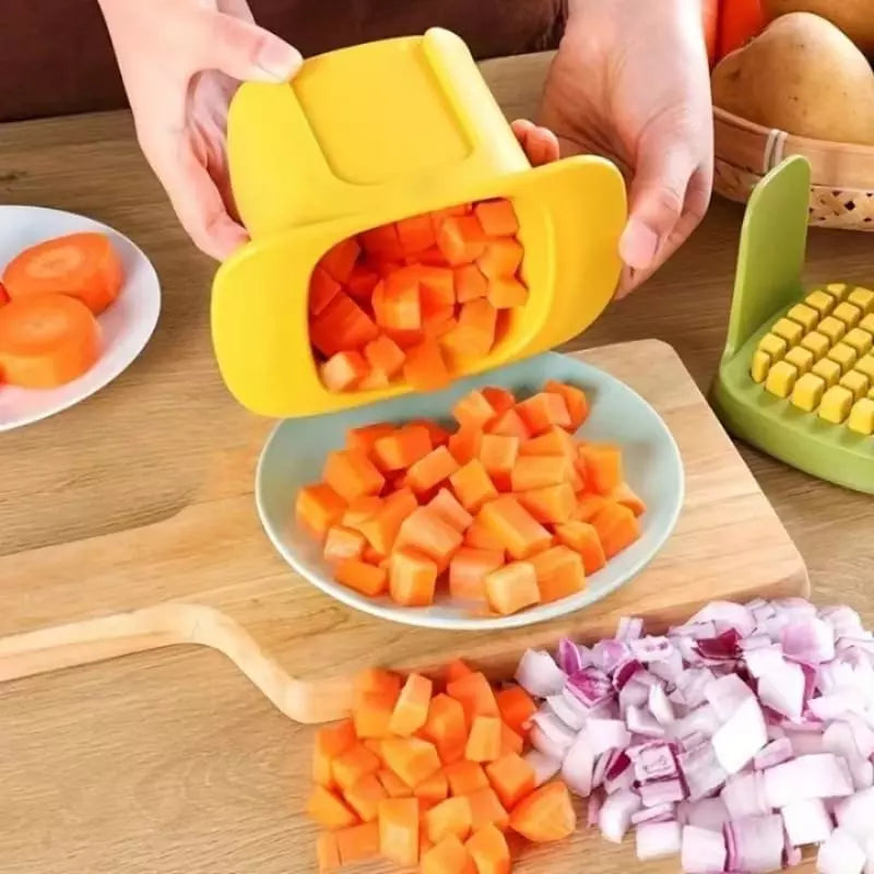 Cortador de Alimentos em Cubos Compacto e Fácil de Limpar
