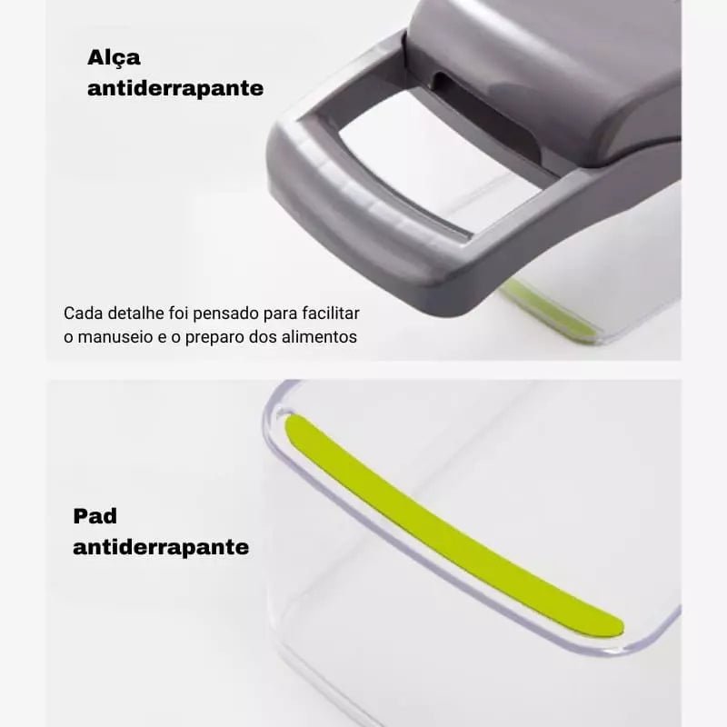 Cortador e Ralador Multiuso Compacto com Recipiente