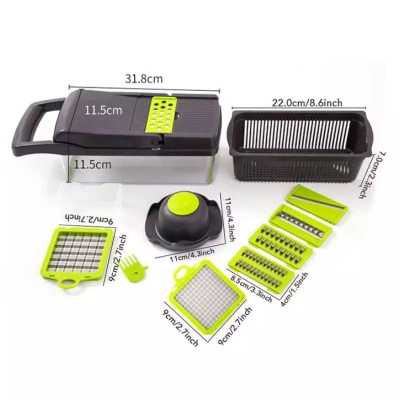 Cortador e Ralador Multiuso Compacto com Recipiente