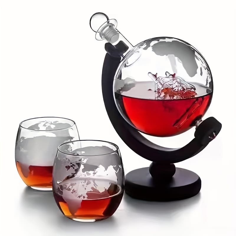 Decanter de Whisky em Vidro Globo com Navio