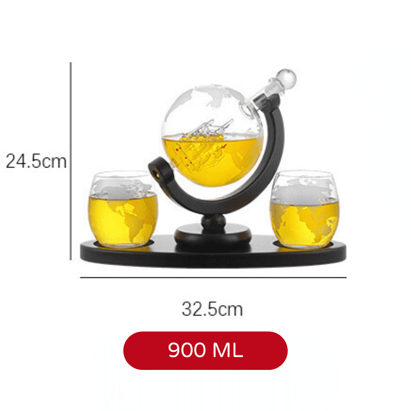 Decanter de Whisky em Vidro Globo com Navio