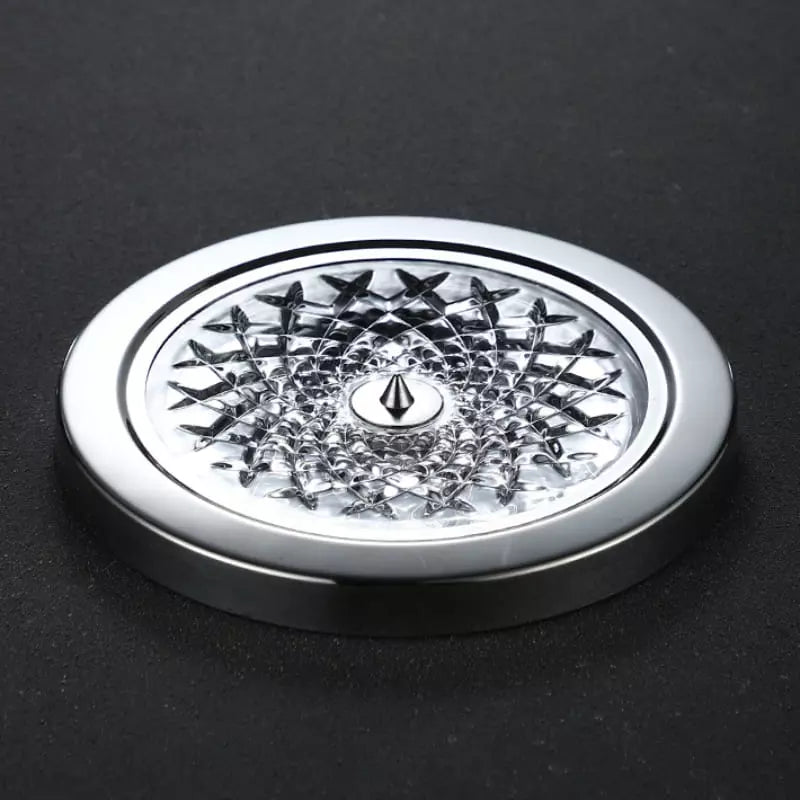 Decanter De Vinho Em Vidro Cristal Rotativo Com Eixo Inox