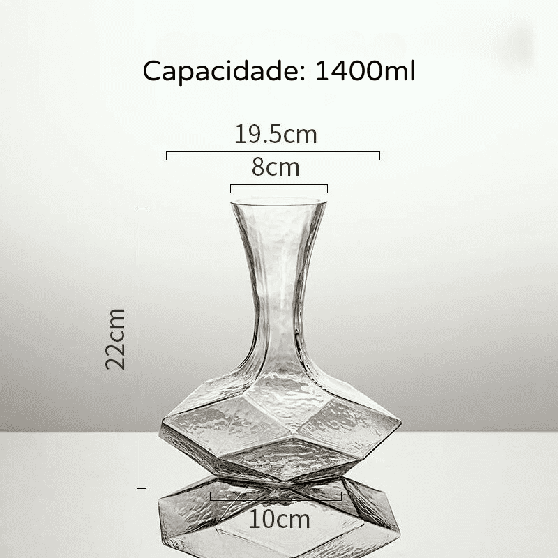 Decanter de Vidro Irregular Moderno para Vinho e Whisky