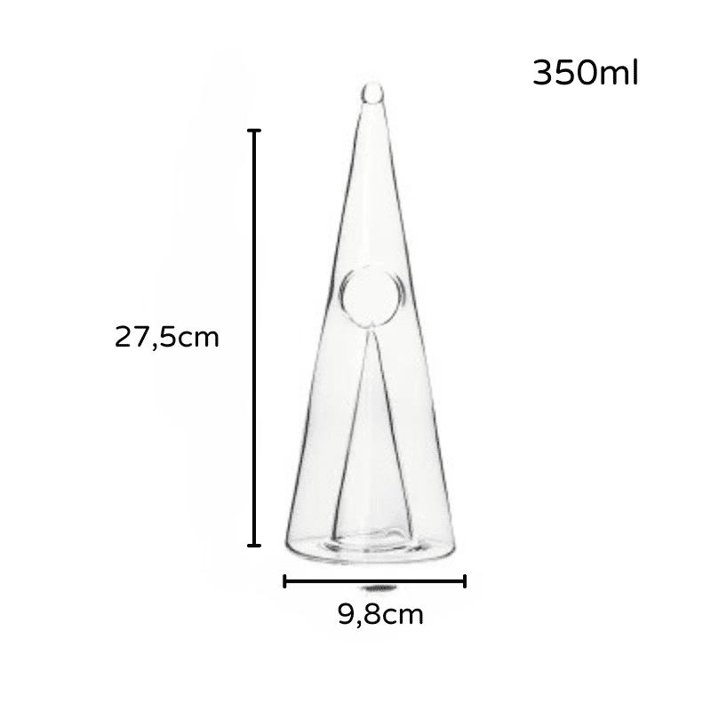 Decanter de Vidro Pirâmide para Vinho e Whisky 750ml