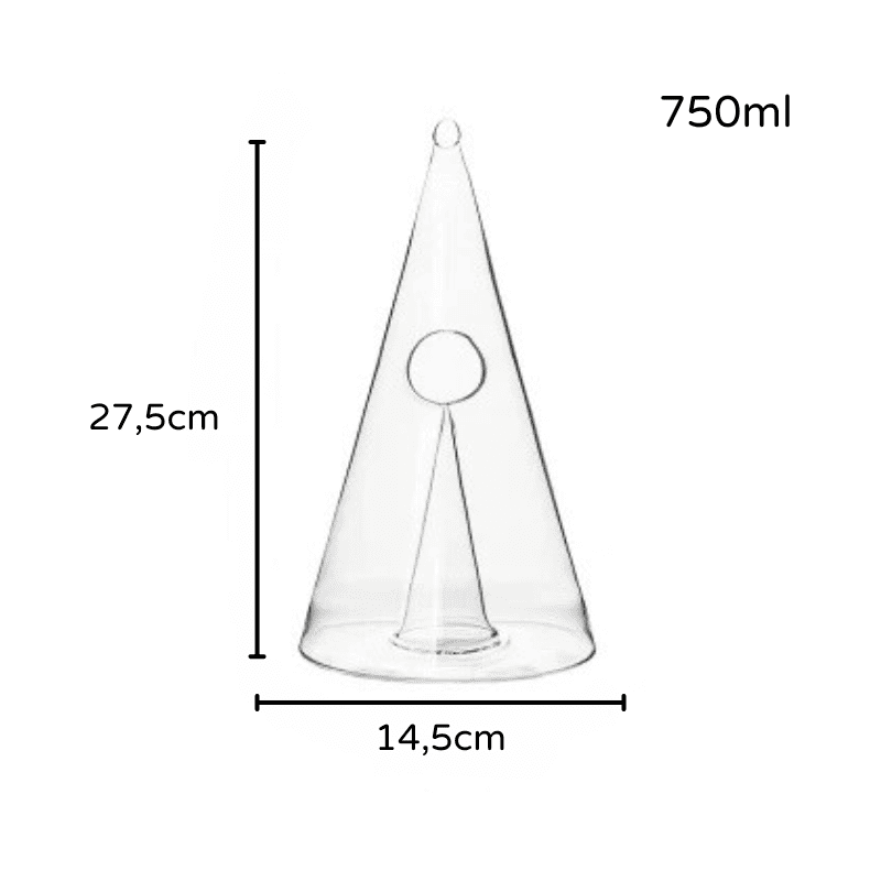 Decanter de Vidro Pirâmide para Vinho e Whisky 750ml