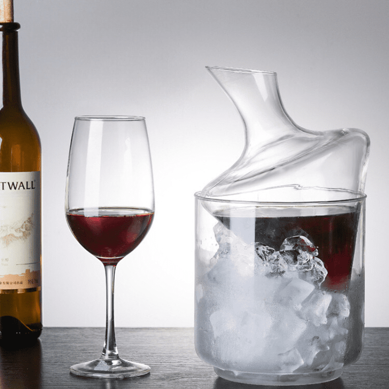 Decanter De Vidro Com Balde De Gelo Integrado Artesanal