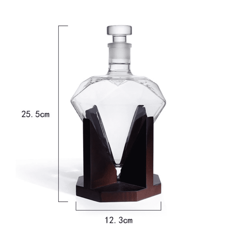 Decanter de Vidro Formato Diamante para Vinho e Whisky