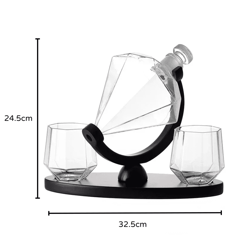 Decanter de Vidro Formato Diamante para Vinho e Whisky