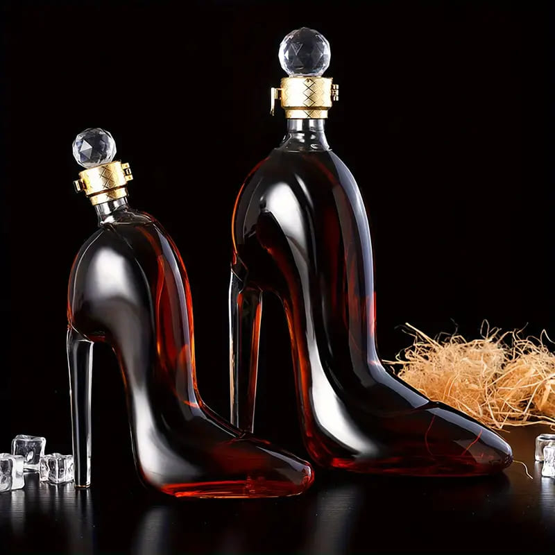 Decanter em Vidro Formato Sapato para Vinho e Whisky
