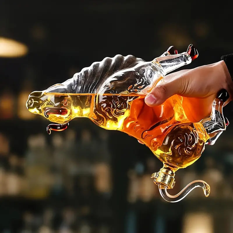 Decanter De Vidro Em Formato De Touro Sofisticado Premium