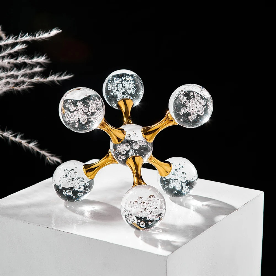 Decoração de Mesa em Cristal com Iluminação Sofisticada