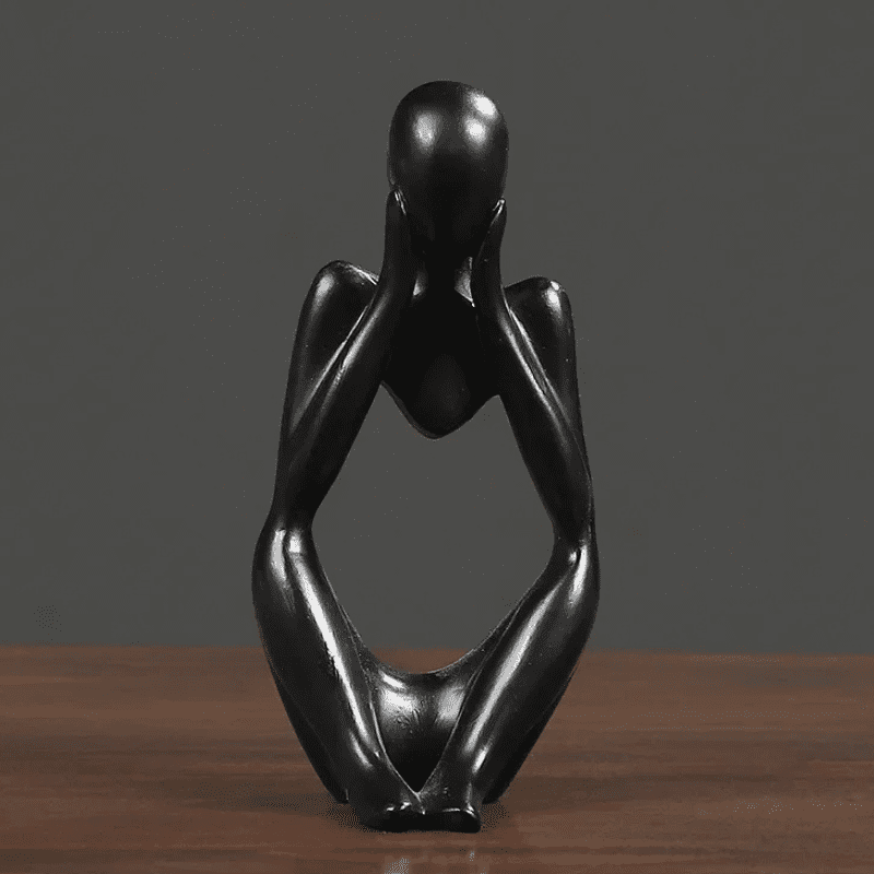 Escultura de Resina Abstrata Minimalista para Mesa Compacta