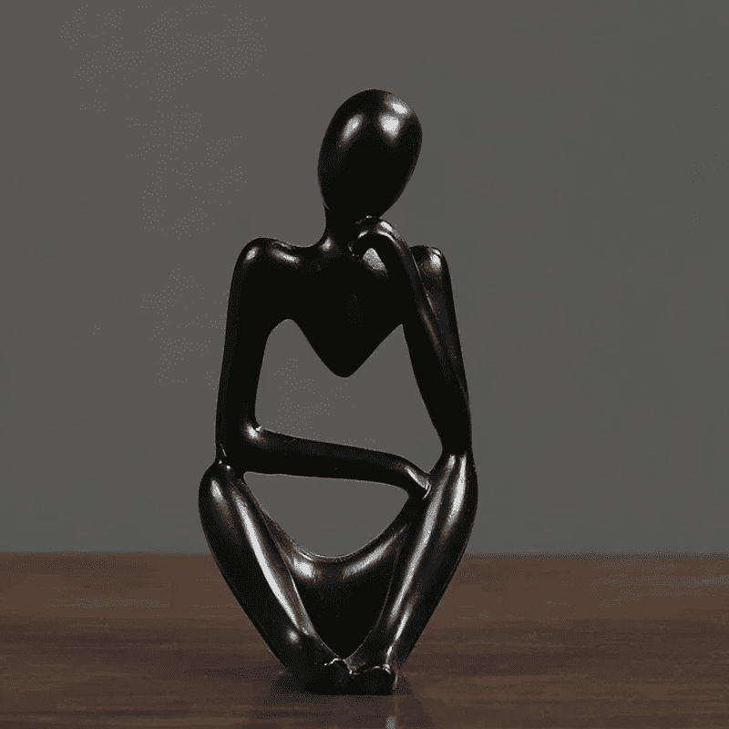 Escultura de Resina Abstrata Minimalista para Mesa Compacta