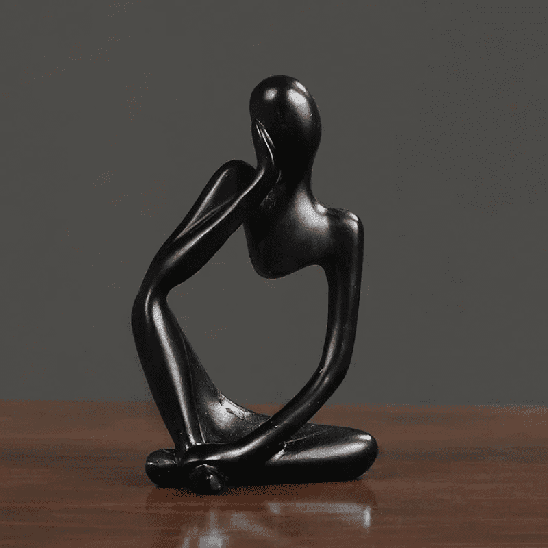Escultura de Resina Abstrata Minimalista para Mesa Compacta