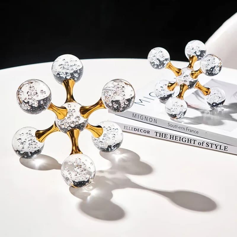 Ornamento de Mesa em Cristal Design Molecular Moderno