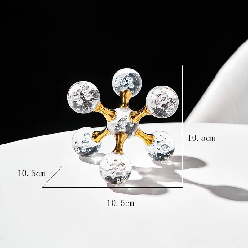 Ornamento de Mesa em Cristal Design Molecular Moderno