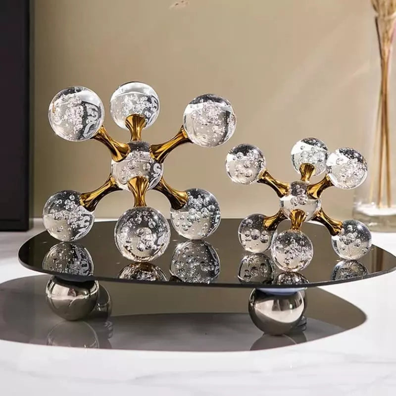 Ornamento de Mesa em Cristal Design Molecular Moderno