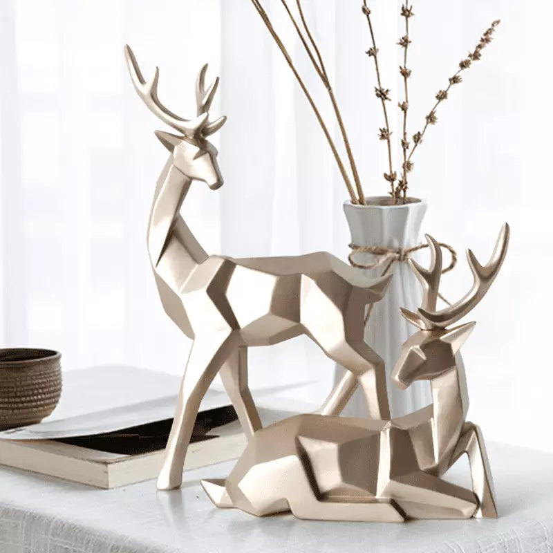 Decoração De Mesa Em Resina Estátuas de 2 Cervos