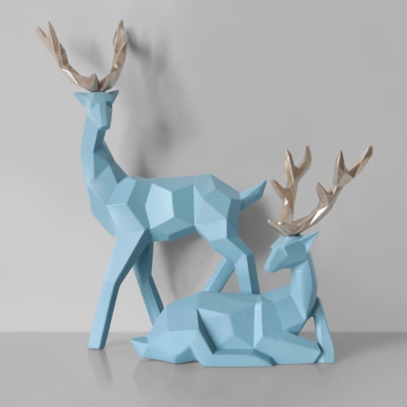 Decoração De Mesa Em Resina Estátuas de 2 Cervos