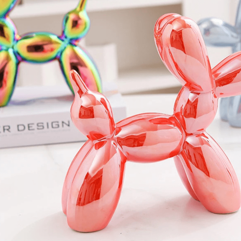 Estátua Decorativa de Cerâmica Cachorro Balão