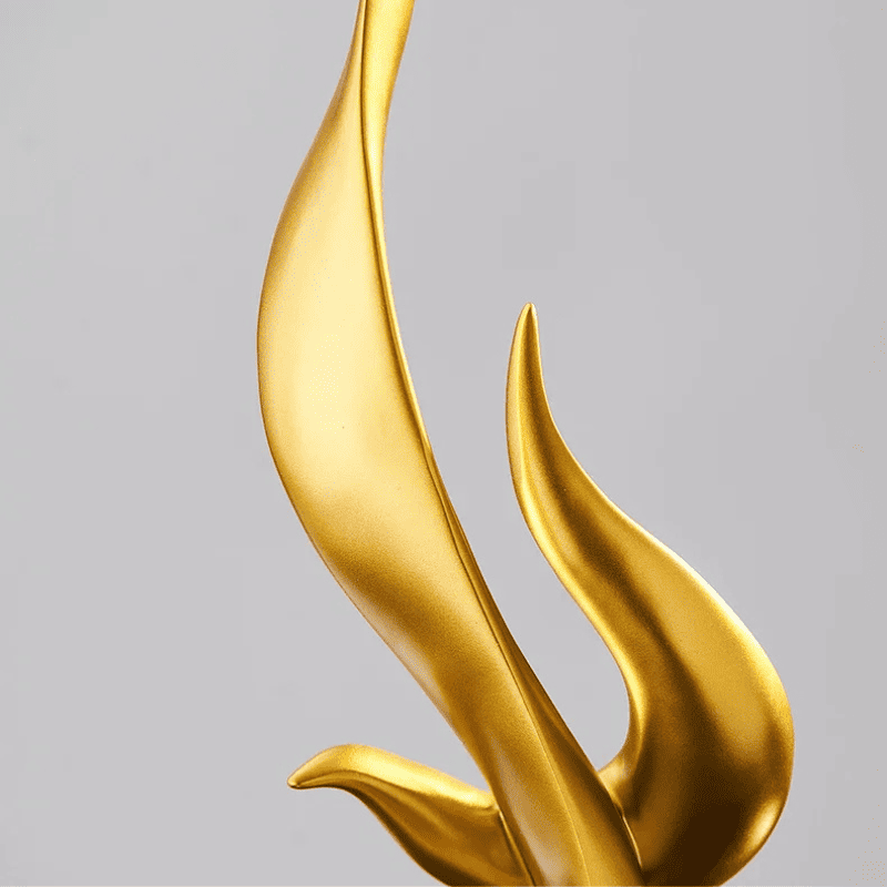 Escultura Abstrata de Chamas Em Resina Para Sala