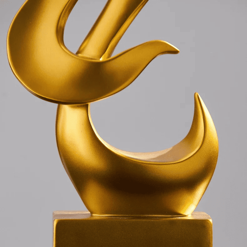 Escultura Abstrata de Chamas Em Resina Para Sala