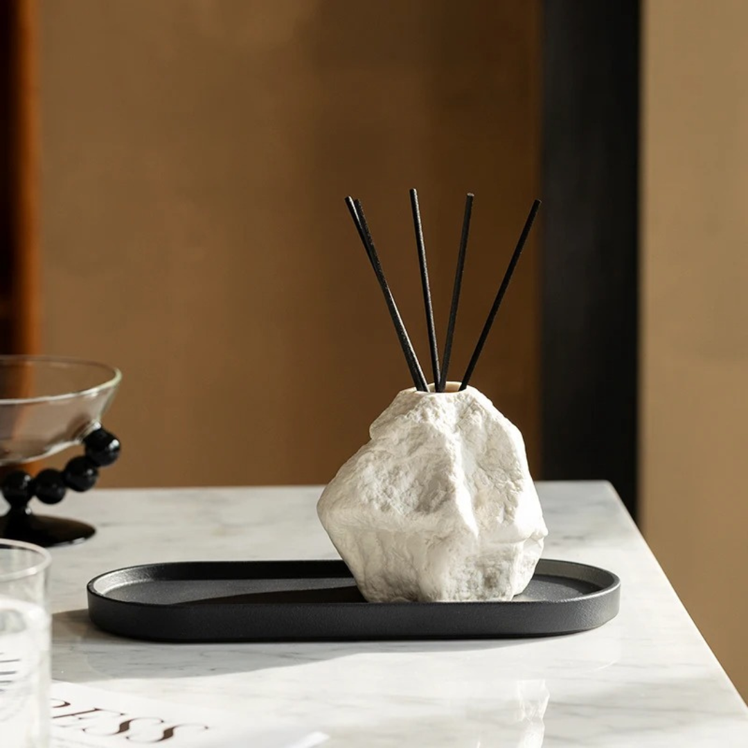 Difusor de Cerâmica com Design Orgânico Efeito Pedra