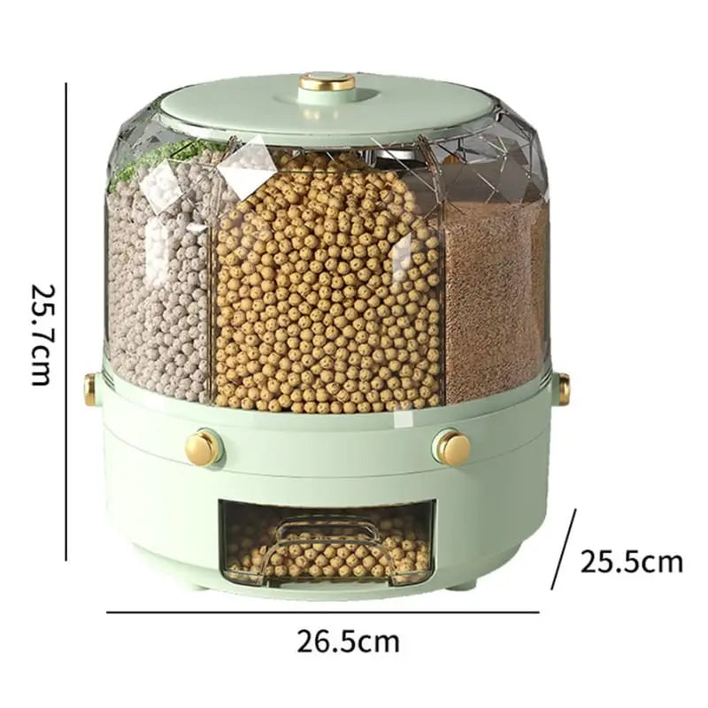 Dispensador Giratório De Alimentos Acrílico 6 Compartimentos