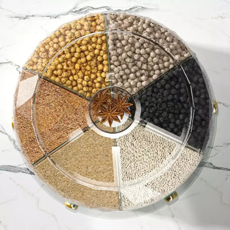 Dispensador Giratório De Alimentos Acrílico 6 Compartimentos