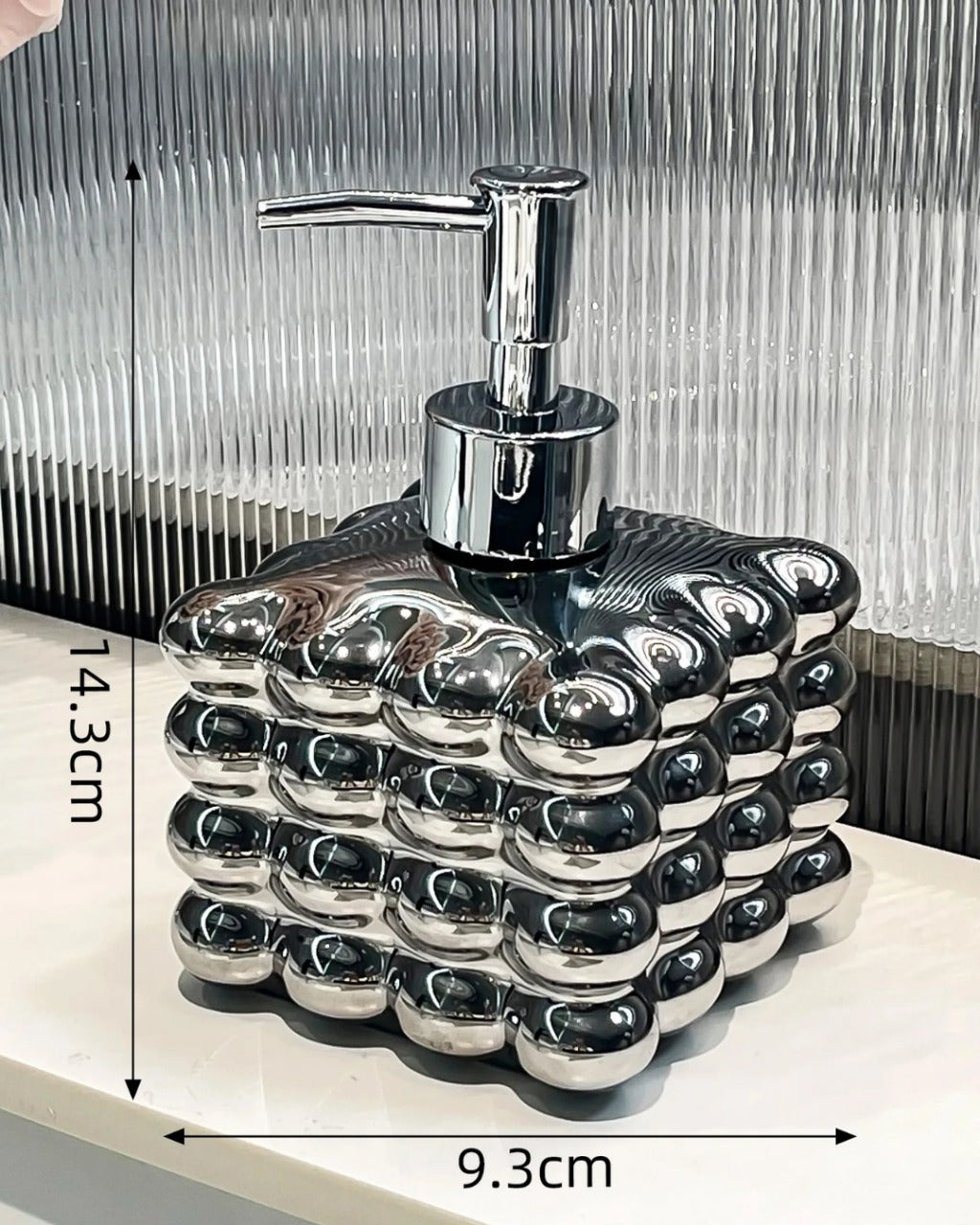 Dispensador de Sabão em Cerâmica Sofisticado para Lavabo