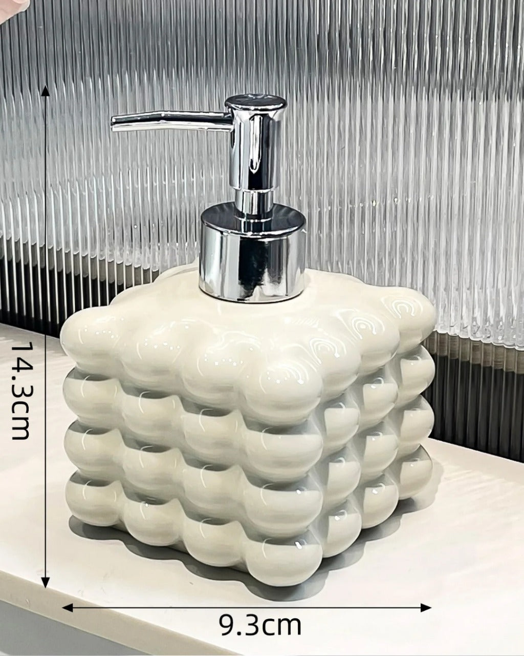 Dispensador de Sabão em Cerâmica Sofisticado para Lavabo