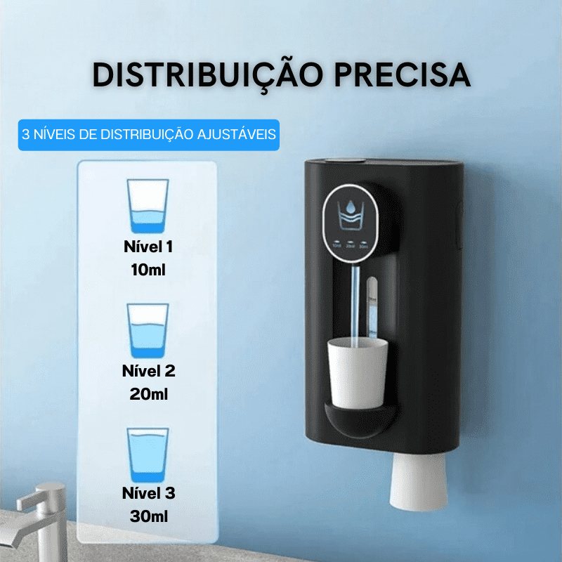 Dispenser Automático de Enxaguante Bucal USB Recarregável