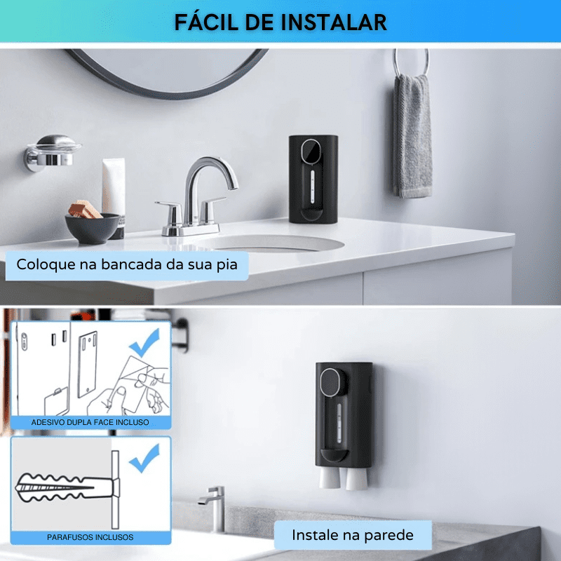 Dispenser Automático de Enxaguante Bucal USB Recarregável