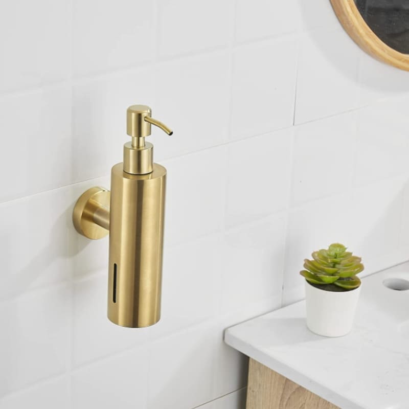 Dispenser de Sabonete Aço Inox Dourado 250ml